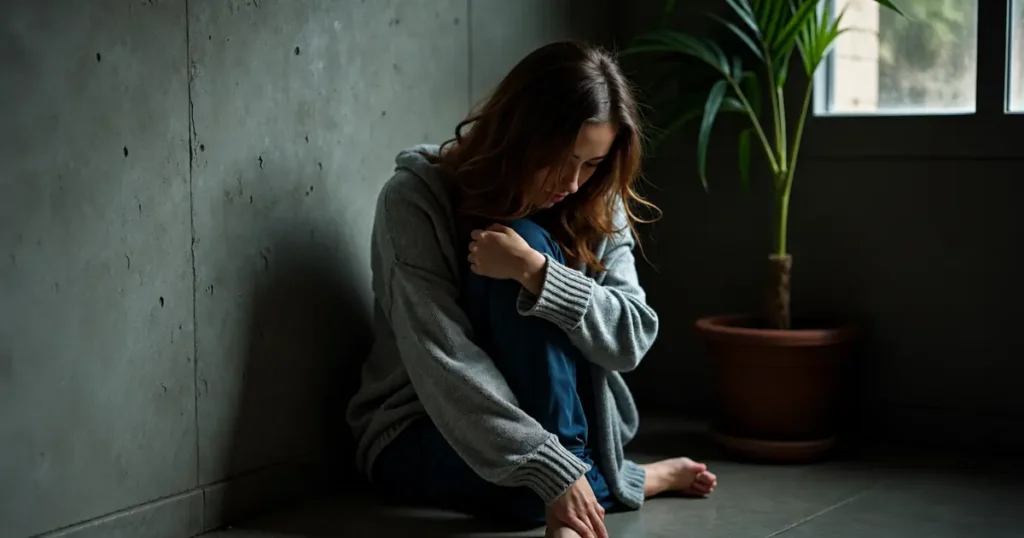 Woman sitting alone processing grief through journaling for emotional healing